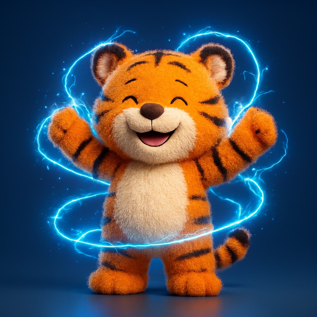 pbc-এ লগ ইন করার পরে একটি মিষ্টি কার্টুন বাঘের বাচ্চা জাদুকরী আলো ছড়িয়ে দেয়