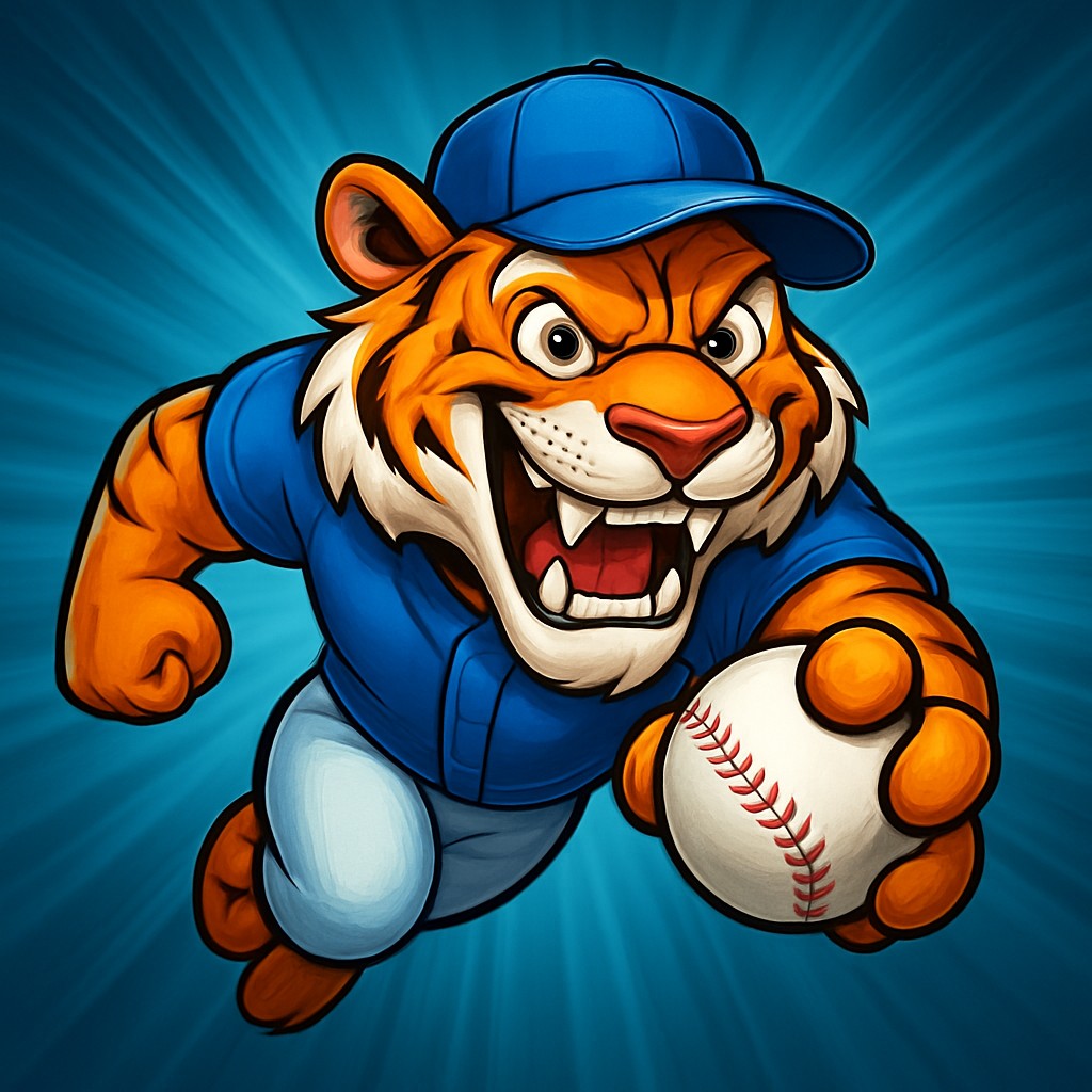 pbc-এ ক্রিকেট গেমিংকে প্রতীক হিসেবে তুলে ধরছে—একটি ইউনিফর্ম পরা হাসিখুশি বাঘছানা, যার থাবায় একটি বল রয়েছে।